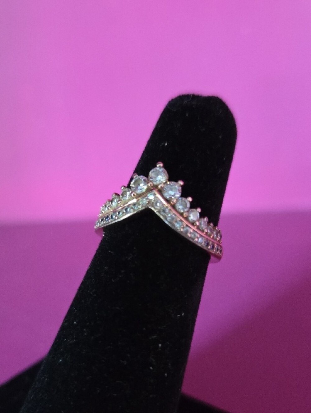 Pandora 14k Gold-Plated Princess Wishbone Ring 187736CZ